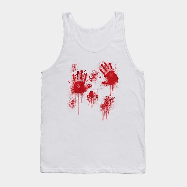 Blood Spatter Handprints Horror Costume Tank Top by Ebnerprints